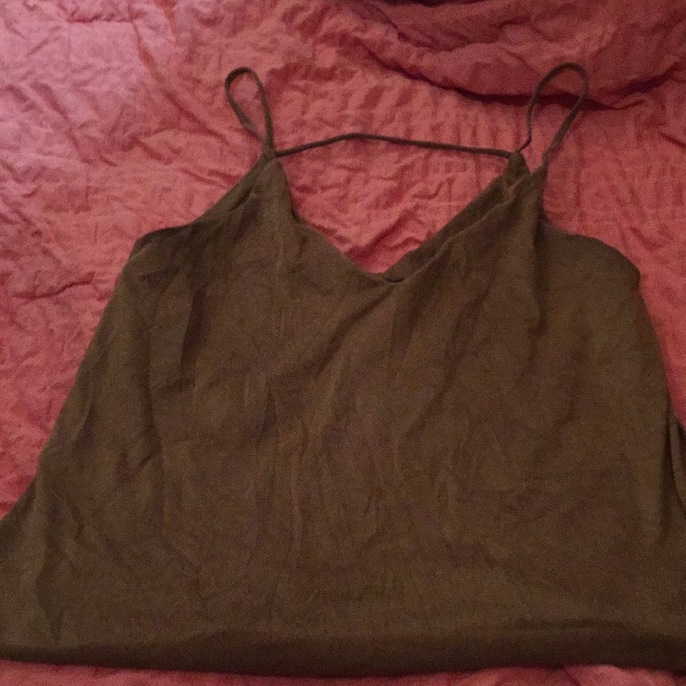 Suede Spaghetti Strapped Shirt